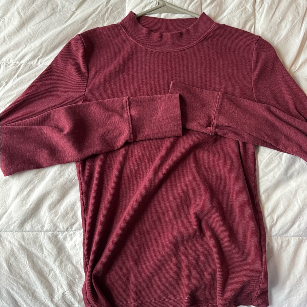 Burgundy Long Sleeve Top